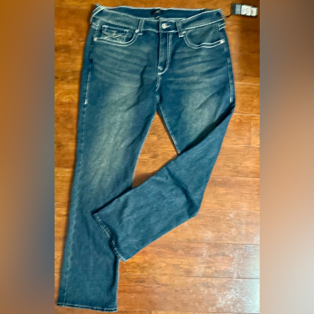 TRUE RELIGION RICKY BIG T FLAP STRAIGHT DARK SMOKY WASH MENS SIZE 40X34~NWT - Picture 4 of 10